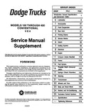 1978 Dodge Truck Shop Manual Supplement