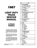 1987 Chevy S-10 LD Truck Shop Manual