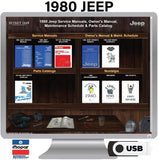 1980 Jeep Shop Manuals, Service Bulletins, Owner Manuals, & Parts Book on USB