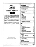 1982 Pontiac Firebird Service Manual
