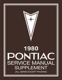 1980 Pontiac Service Manual Supplement Includes Wiring Diagrams
