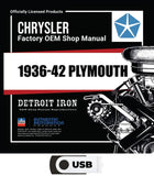 1936-1942 Plymouth Shop Manual, Sales Data & Parts Book on USB