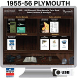 1955-1956 Plymouth Shop Manuals, Sales Literature & Parts Book on USB