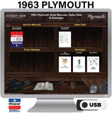 1963 Plymouth Shop Manual & Sales Data on USB