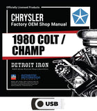 1980 Dodge Colt Plymouth Champ Shop Owner Manuals Parts Book Literature on USB