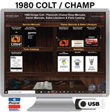 1980 Dodge Colt Plymouth Champ Shop Owner Manuals Parts Book Literature on USB