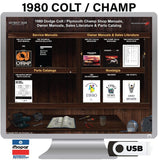1980 Dodge Colt Plymouth Champ Shop Owner Manuals Parts Book Literature on USB