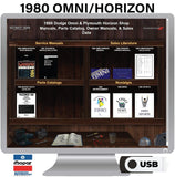 1980 Omni & Horizon Shop Manuals, Parts Book, Owner Manuals & Sales Data on USB