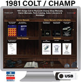 1981 Dodge Colt Plymouth Champ Shop Owner Manuals Parts Book Literature on USB