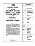 1973 Chevrolet Car & Truck Overhaul Manual (Licensed Quality Reproduction)