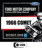 1966 Mercury Comet Shop Manuals, Sales Data & Parts Books on USB