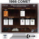 1966 Mercury Comet Shop Manuals, Sales Data & Parts Books on USB
