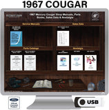 1967 Mercury / Cougar Shop Manuals, Sales Data & Parts Books on USB