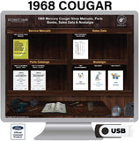 1968 Mercury / Cougar Shop Manuals, Sales Data & Parts Books on USB