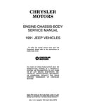 1991 Jeep Shop Manual - 2 Volumes