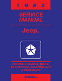 1993 Jeep Wrangler & Cherokee Shop Manual - 2 Volumes