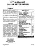 1977 Oldsmobile Service Manual - Includes 11x17 inch COLOR Wiring Diagrams