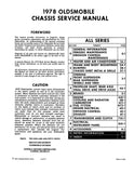 1978 Oldsmobile Service Manual - Includes 11x17 inch COLOR Wiring Diagrams