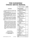 1980 Oldsmobile Service Manual - Includes 11x26 inch COLOR Wiring Diagrams