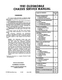 1981 Oldsmobile Service Manual - Cutlass, Delta 88, 98, Toronado
