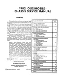 1982 Oldsmobile Service Manual Cutlass Delta 88 98 Toronado Includes Supplement
