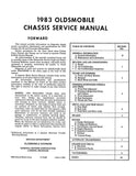 1983 Oldsmobile Service Manual - Cutlass Delta 88 98 Custom Cruiser Toronado