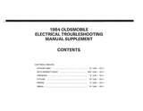 1984 Oldsmobile Electrical Troubleshooting Manual - Includes Update Supplement