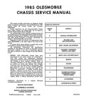 1985 Oldsmobile Service Manual Cutlass Supreme Delta 88 Toronado Custom Cruiser