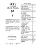 1971 Pontiac Service Manual