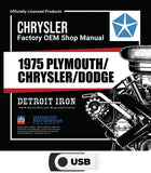 1975 Plymouth Chrysler Dodge Shop Manuals & Sales Literature on USB