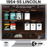 1954-1955 Lincoln Shop Manuals, Sales Data & Parts Books on USB