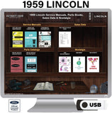 1959 Lincoln Shop Manuals, Sales Data & Parts Books on USB
