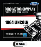 1964 Lincoln Service Manuals, Sales Data & Parts Books on USB