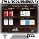 1970 Ford Lincoln Mercury Shop Manuals Wiring Diagrams Sales Parts Books on USB