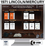 1971 Ford Lincoln Mercury Shop Manuals Wiring Diagrams Sales Parts Books on USB