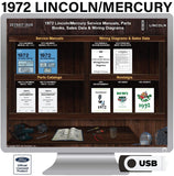 1972 Ford Lincoln Mercury Shop Manuals Wiring Diagrams Sales Parts Books on USB