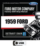 1959 Ford Shop Manuals, Sales Data & Parts Books on USB