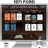 1971 Ford Shop Manuals, Wiring Diagrams, Sales Literature & Parts Books on USB