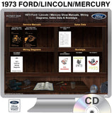 1973 Ford Lincoln Mercury Shop Manuals, Sales Data & Wiring Diagrams on USB