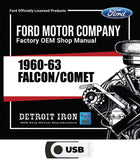 1960-1963 Falcon Comet Shop Manuals, Sales Literature & Parts Books on USB