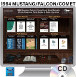 1964 Mustang Falcon Comet Shop Manuals Sales Wiring Diagrams Parts Books on USB