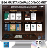 1964 Mustang Falcon Comet Shop Manuals Sales Wiring Diagrams Parts Books on USB