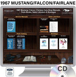 1967 Mustang Falcon Fairlane Shop Manuals, Sales Data & Parts Books on USB