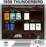 1958 Thunderbird Shop Manuals, Sales Data & Parts Books on USB