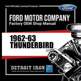 1962-1963 Thunderbird Shop Manual, Sales Literature & Parts Books on USB
