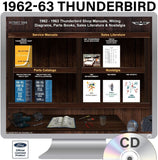 1962-1963 Thunderbird Shop Manual, Sales Literature & Parts Books on USB