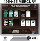 1954-1955 Mercury Shop Manuals, Sales Literature & Parts Books on USB