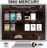 1960 Mercury Shop Manuals, Sales Literature & Parts Books on USB