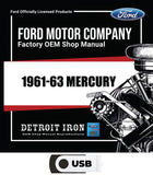1961-1963 Mercury Service Manuals, Sales Literature & Parts Books on USB