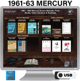 1961-1963 Mercury Service Manuals, Sales Literature & Parts Books on USB